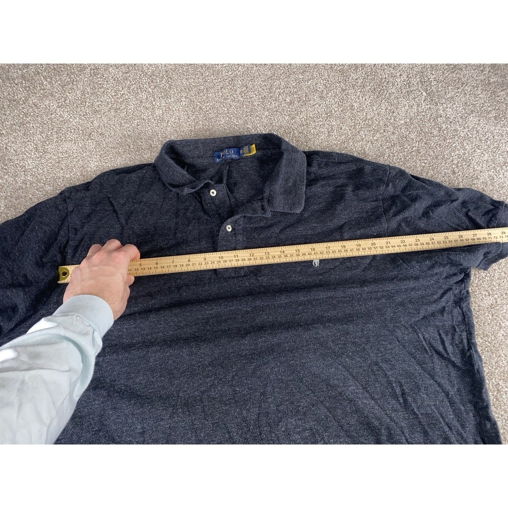 Polo Ralph Lauren Gray Polo Shirt Mens 3XB Silver Pony Cotton Preppy Golf Casual - Picture 7 of 9